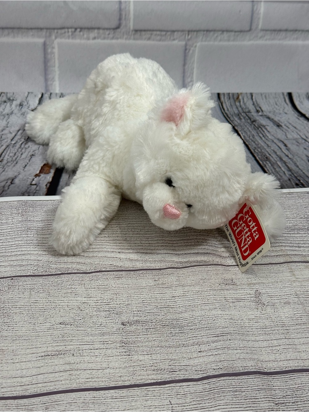 GUND Snowey White Plush Cat Stuffed Animal Soft Kitty Lovey - Picture 4 of 12